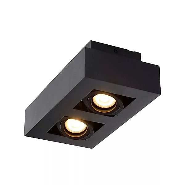 LED Deckenleuchte Xirax GU10 2x5W  in Schwarz 2-flammig günstig online kaufen