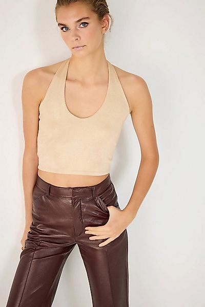 No Matter What Blusentop Glitzerndes Neckholder-Top mit glänzendem kurzem S günstig online kaufen