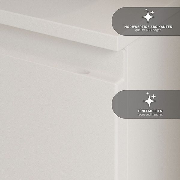 Lomadox Midischrank SALO-01 kaschmir Front matt günstig online kaufen