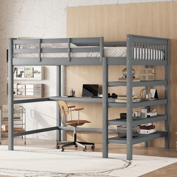 REDOM Kinderbett Multifunktionales Hochbett mit Schreibtisch günstig online kaufen