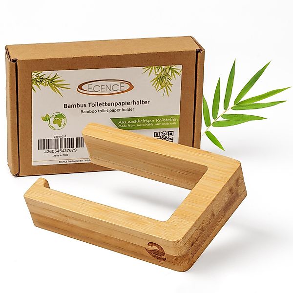 ECENCE Toilettenpapierhalter 1x Toilettenpapierhalter Holz, selbstklebend günstig online kaufen