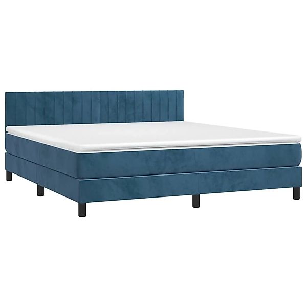 vidaXL Boxspringbett mit Matratze Dunkelblau 160x200 cm Samt 3141435 günstig online kaufen