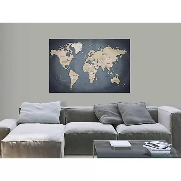 Bild auf Leinwand World Map: Shades of Grey XXL günstig online kaufen