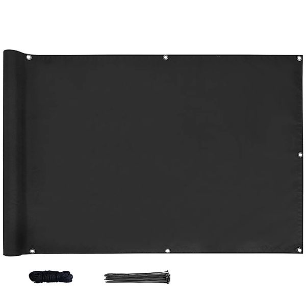 CCLIFE Balkon Sichtschutz Wetterfest Blickdicht 90x300cm Schwarz günstig online kaufen