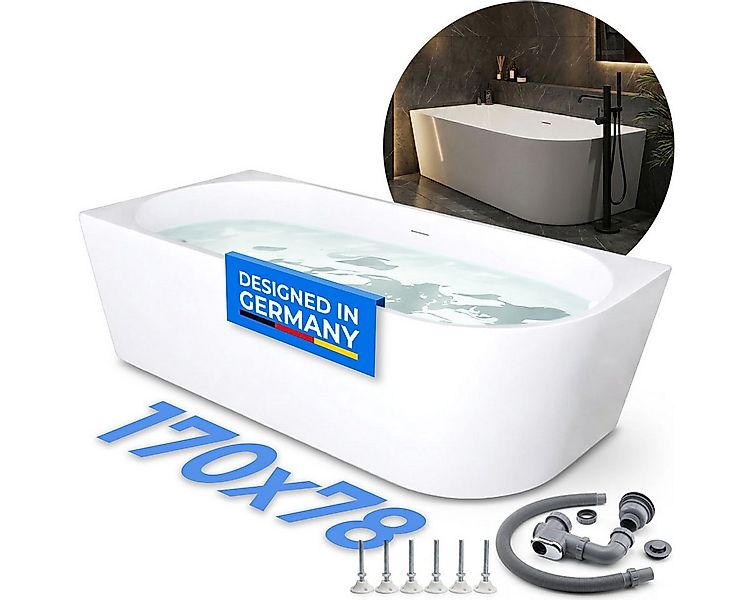 Belvit Badewanne halbfreistehend & freistehend aus Acryl – Eckbadewanne ode günstig online kaufen