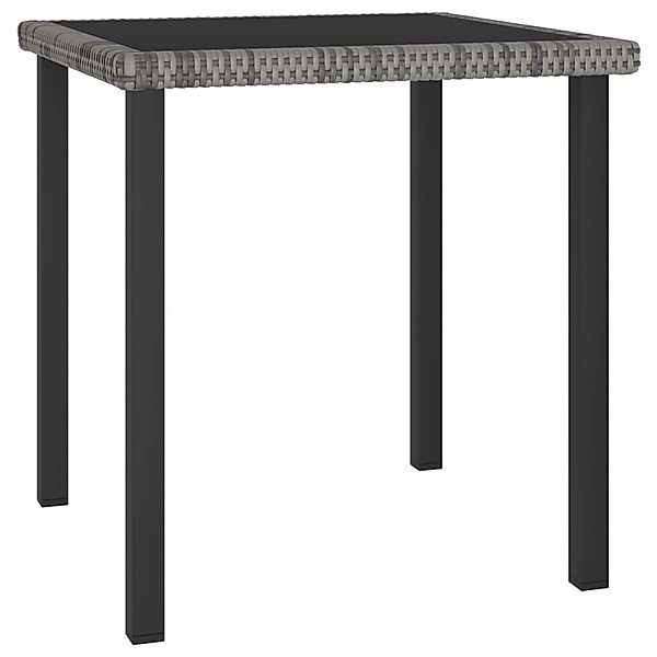 vidaXL Garten-Esstisch Grau 70x70x73 cm Poly Rattan 315117 günstig online kaufen