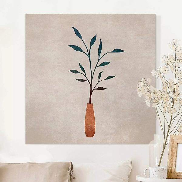 Leinwandbild Boho Blätter in Vase I günstig online kaufen