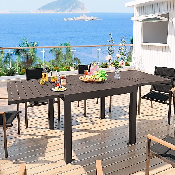 GUNJI Gartentisch Aluminium Ausziehbarer Gartentisch 80-160 günstig online kaufen