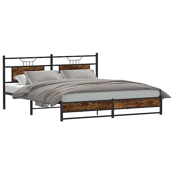 vidaXL Metallbett ohne Matratze Räuchereiche 183x213 cm 3325110 günstig online kaufen