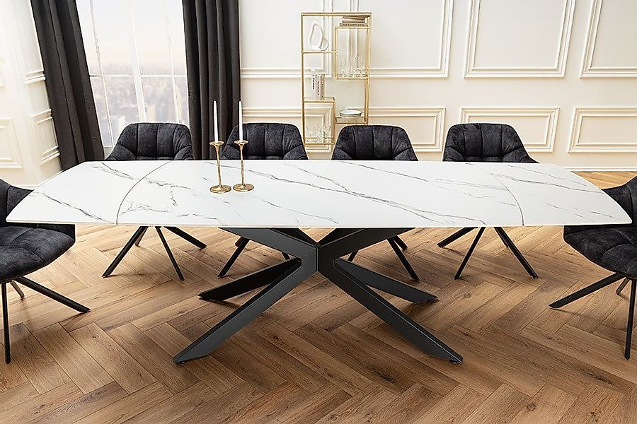 riess-ambiente Esstisch COSMOS 160-240cm weiß/schwarz - Keramik, Metallgest günstig online kaufen