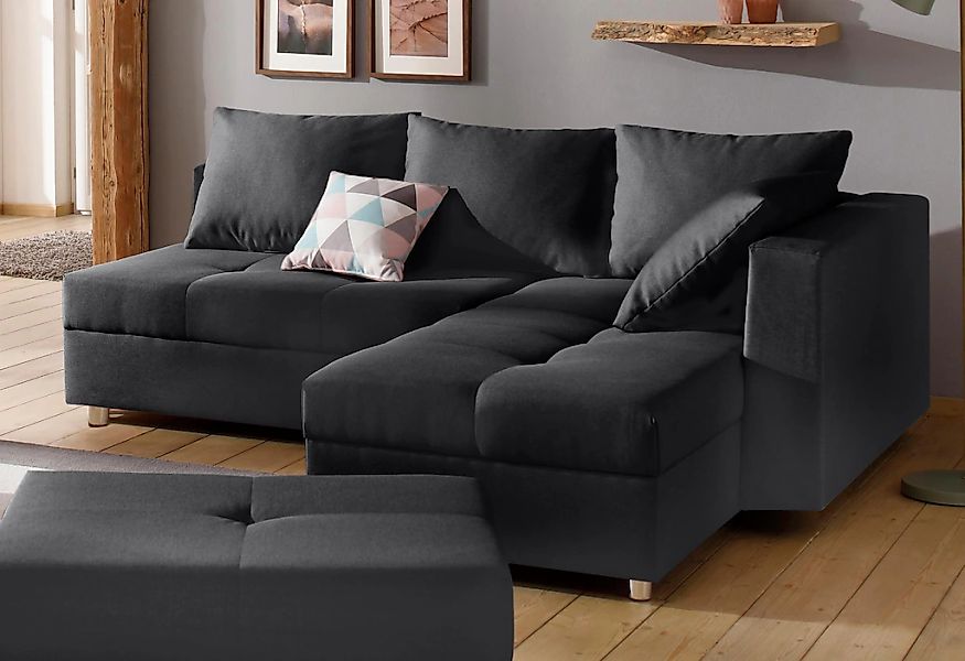 Home affaire Ecksofa "Italia L-Form" mit Bettfunktion, mit Federkern günstig online kaufen