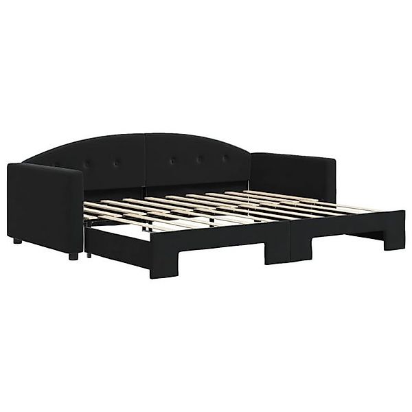 vidaXL Ausziehbett, Tagesbett Ausziehbar Schwarz 90x190 cm Samt günstig online kaufen