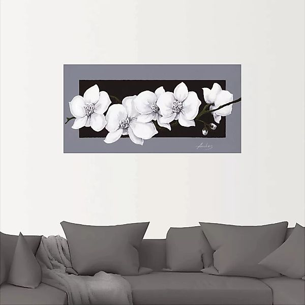 Artland Wandbild "Weiße Orchideen auf grau", Blumen, (1 St.) günstig online kaufen