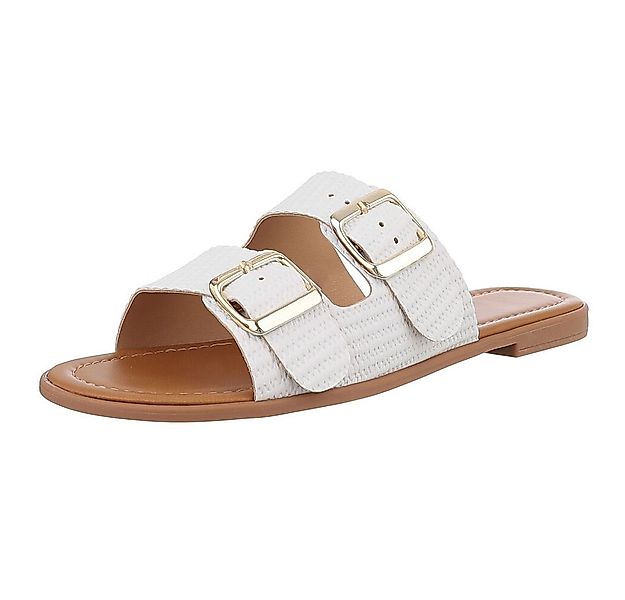 Ital-Design Komfortable Damen-Sandalen mit Eleganten Schnallen Pantolette ( günstig online kaufen