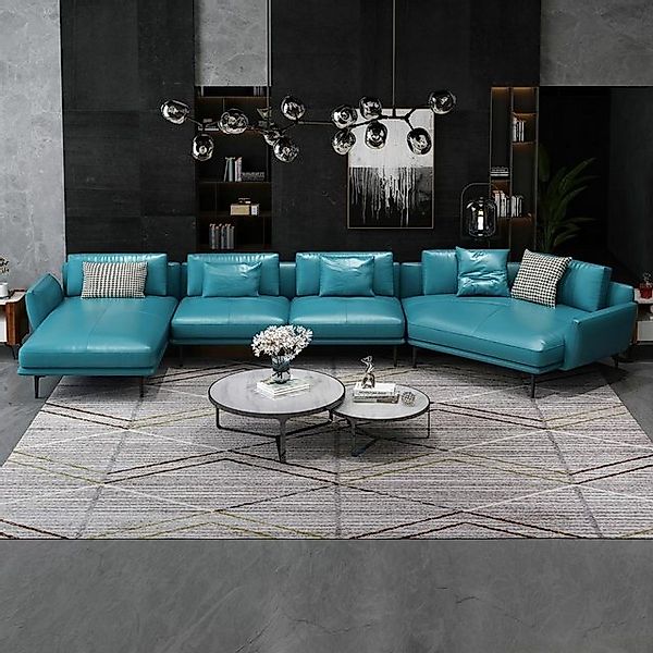 JVmoebel Ecksofa Sofa U-Form Ledersofa Couch Wohnlandschaft Garnitur Sofas günstig online kaufen