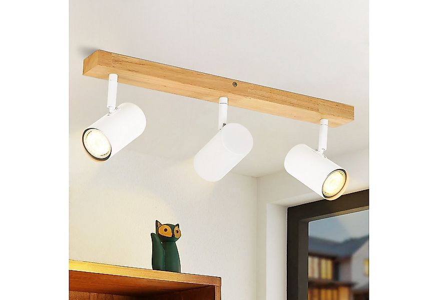 Nettlife Deckenstrahler 1/2/3 Flammig Landhaus Holz Deckenspots GU10, Schwe günstig online kaufen