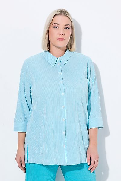 Ulla Popken Hemdbluse Bubble-Bluse Streifen Hemdkragen günstig online kaufen