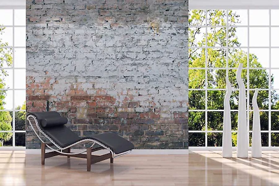 A.S. Création Vliestapete »Fototapete Ziegelwand Weiß Rotbraun Vintage« mat günstig online kaufen