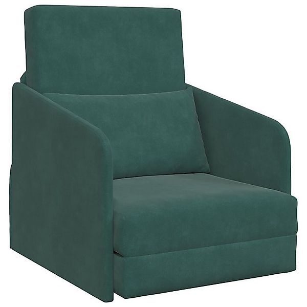 vidaXL Sofa Boden-Sofa-Bett 2-in-1 Dunkelgrün 65x80x83 cm Samt, 1 Teile günstig online kaufen