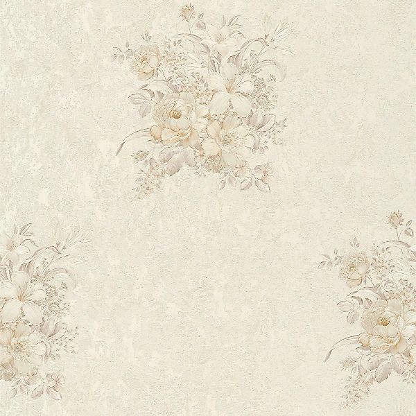 Bricoflor antik Tapete mit Blumen Landhaus Vliestapete Floral in Creme Gold günstig online kaufen