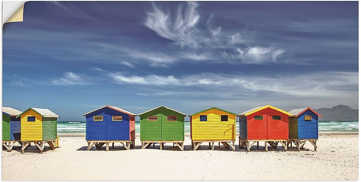 Artland Wandbild Bunte Strandhäuser bei Kapstadt, günstig online kaufen