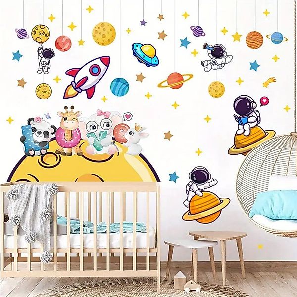 Montegoni Wandsticker Niedliche Aquarell Astronauten Tier Wandaufkleber, 30 günstig online kaufen