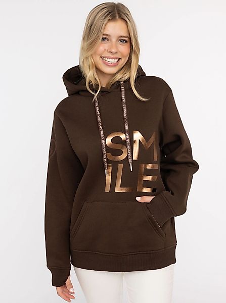 Zwillingsherz Hoodie ""Alissa Shiny"", mit glänzendem SMILE Print vorne und günstig online kaufen