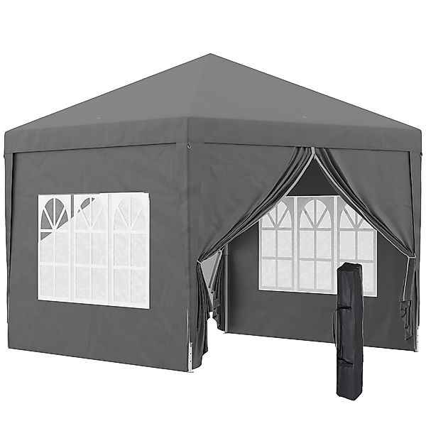 Outsunny Pavillon ca.3x3m, wasserabweisend Stabil Winterfest Pop-up Faltpav günstig online kaufen