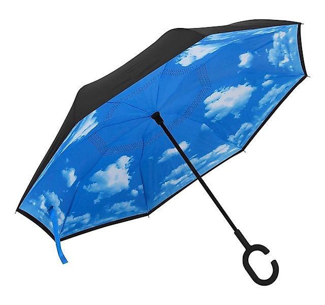 vidaXL Stockregenschirm Regenschirm C-Griff Schwarz 108 cm günstig online kaufen