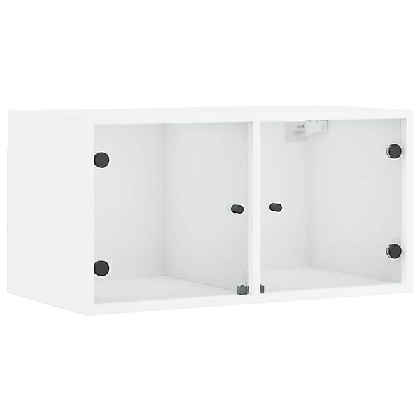 vidaXL Hängeschrank Wandschrank mit Glastüren Weiß 68,5x37x35 cm (1-St) günstig online kaufen