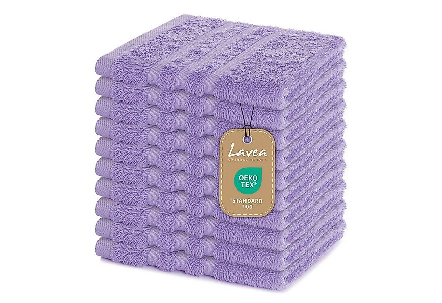 Lavea Seiftuch 10er Gästehandtücher Set 30x30 cm Elena Frottee, kleine Wasc günstig online kaufen