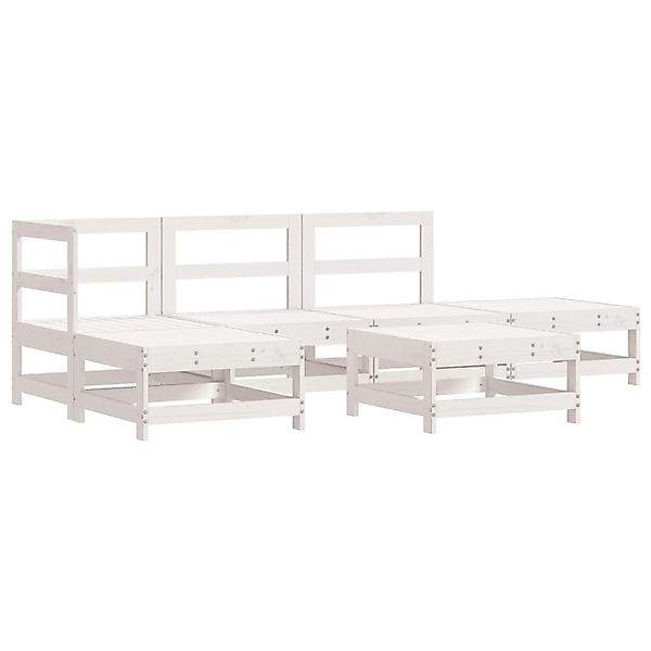 vidaXL 6-Tlg Garten-Lounge-Set Weiß Massivholz Kiefer 3186313 günstig online kaufen