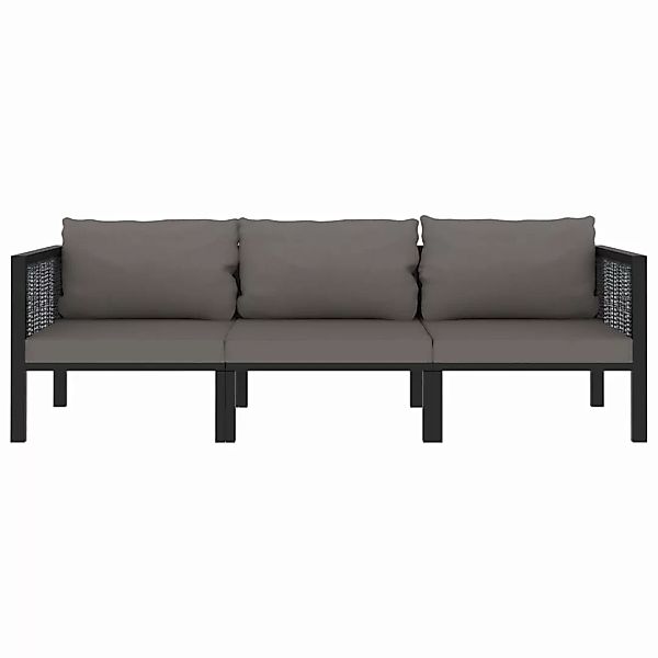 3-sitzer-sofa Mit Auflage Anthrazit Poly Rattan günstig online kaufen