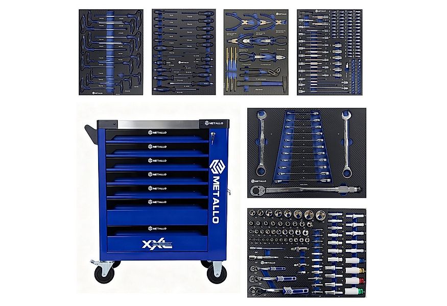 Toolcar Werkzeugwagen Werkstattwagen befüllt & bestückt mit Werkzeug, 7 Sch günstig online kaufen