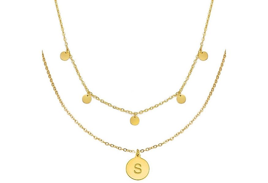 Kim Johanson Schmuckset Plättchen & Buchstabe A-Z in Silber & Gold (Set, 2- günstig online kaufen