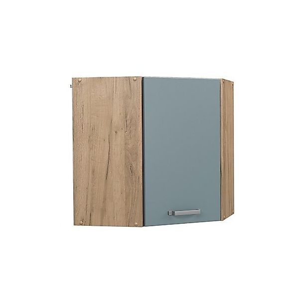 Vicco Eckhängeschrank R-Line Küchen-Eckschrank Blau-Grau/Goldkraft Eiche 57 günstig online kaufen