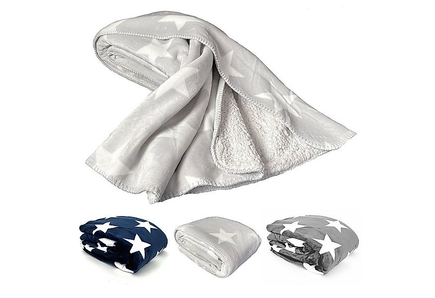 Wohndecke Dicke Soft Flanell Kuscheldecke Sterne Winterdecke, heimtexland, günstig online kaufen