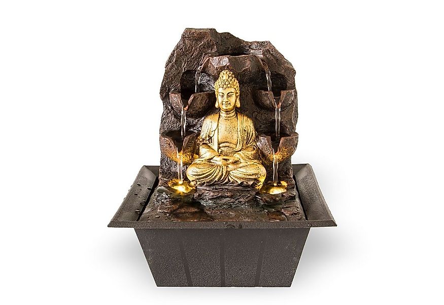 Lemodo Zimmerbrunnen Tischbrunnen Buddha mit Beleuchtung, mit LED-Beleuchtu günstig online kaufen