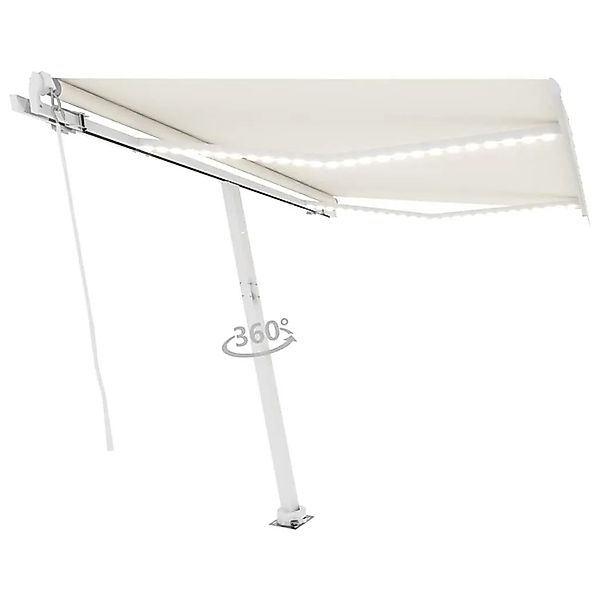 vidaXL Markise Manuell Einziehbar mit LED 300x250 cm Creme 3069502 günstig online kaufen