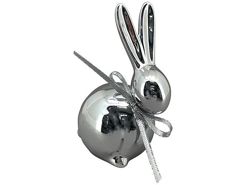 Small-Preis Dekofigur Hase Dekohase Osterhase aus Keramik in silber, Dekofi günstig online kaufen