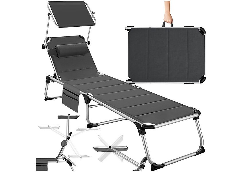 tectake Gartenliege Sonnenliege, 1 St., Sonnenliege mit Klappfunktion und s günstig online kaufen