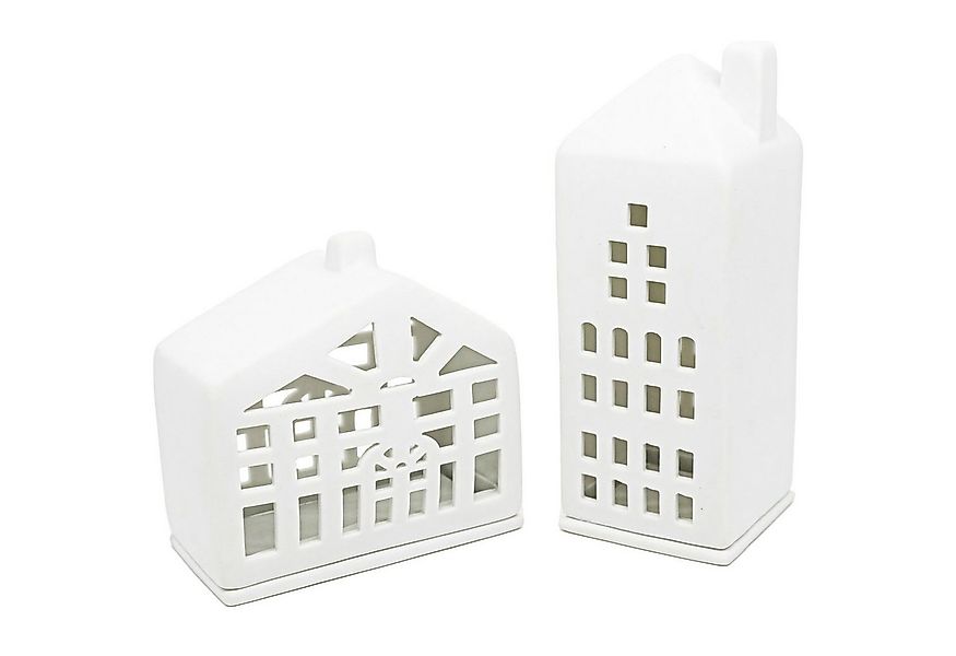 Parusia Windlicht Parusia Lichthaus 2er Set Zuhause weiß Keramik matt glasi günstig online kaufen