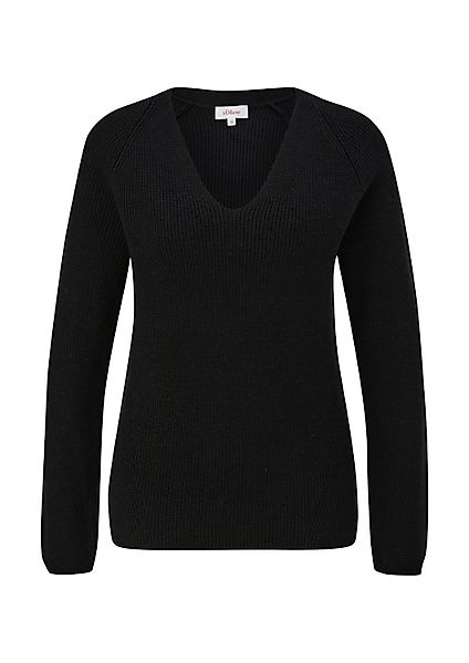 s.Oliver V-Ausschnitt-Pullover Basic (1-tlg) V-Ausschnitt, lamgarm günstig online kaufen