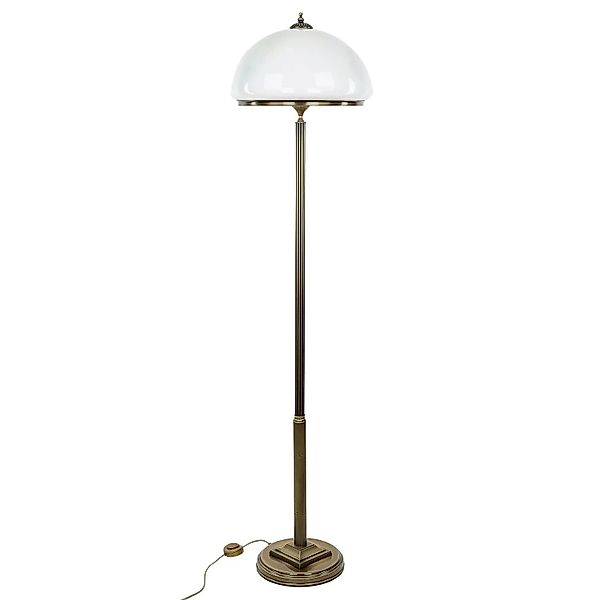 Licht-Erlebnisse Stehlampe Metall Glas 170 cm Jugendstil Messing Antik Weiß günstig online kaufen