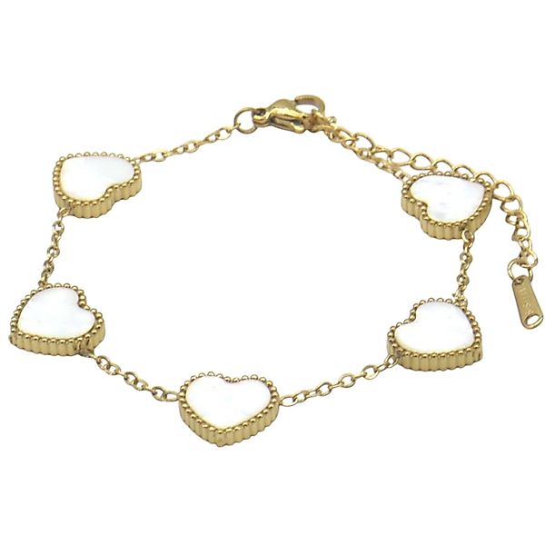 KARMA Armband Damen Edelstahl Herzen Silber günstig online kaufen