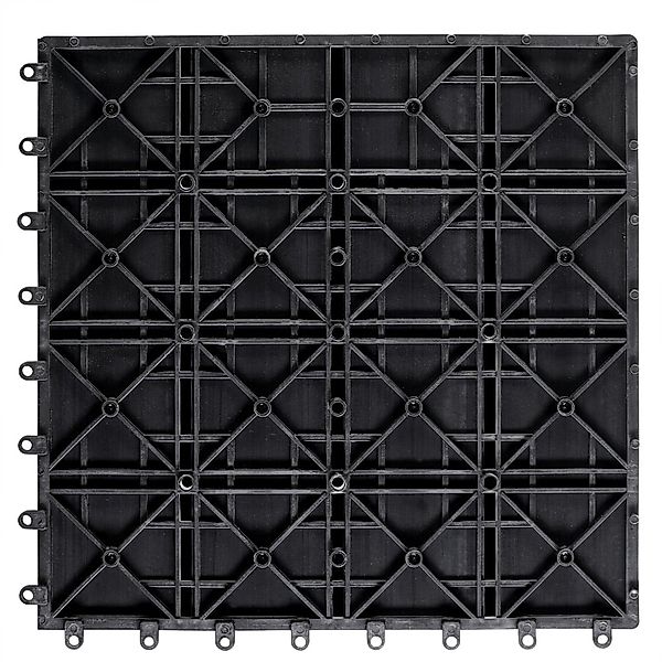 Casaria Holzfliesen 66x Klassik Anthrazit, Terrassenfliesen günstig online kaufen