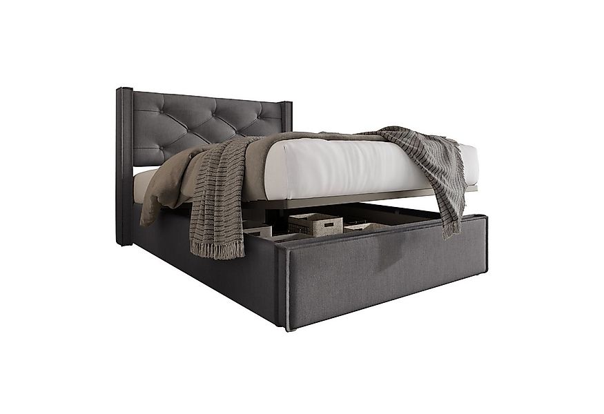 Flieks Polsterbett, Hydraulisches Einzelbett Funktionsbett Baumwolle 90x200 günstig online kaufen