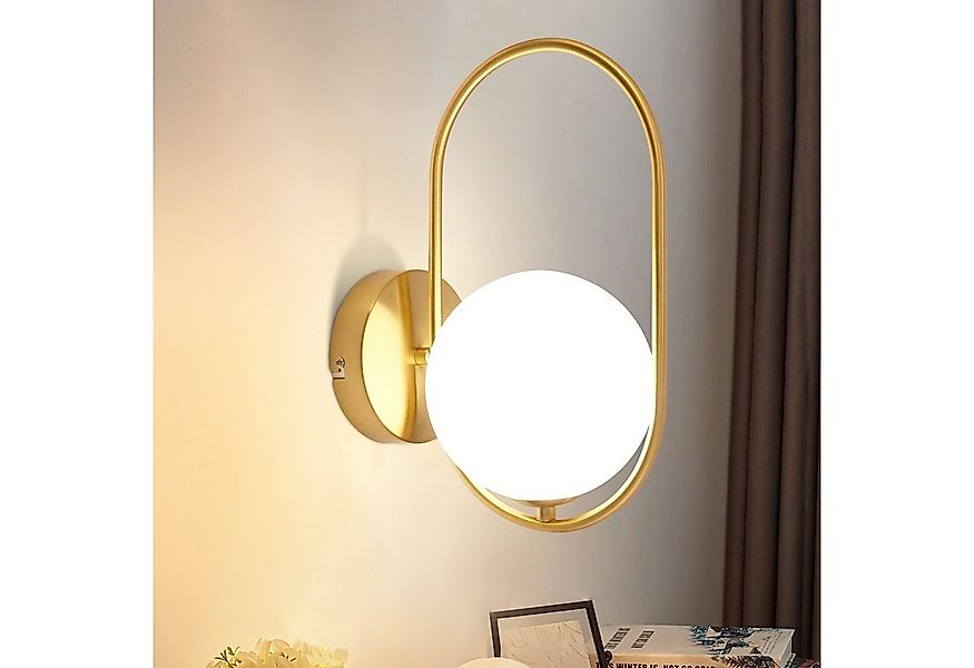 ZMH Wandleuchte Modern Innen Wandlampe aus Glas Flurlampe Gold G9, LED wech günstig online kaufen