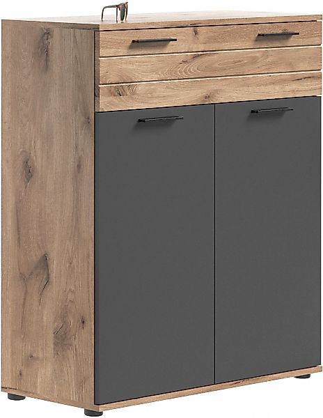 Home affaire Schuhkommode "Riga, Breite 90 cm, 2 Türen, 1 Schubkasten, 4 Ei günstig online kaufen