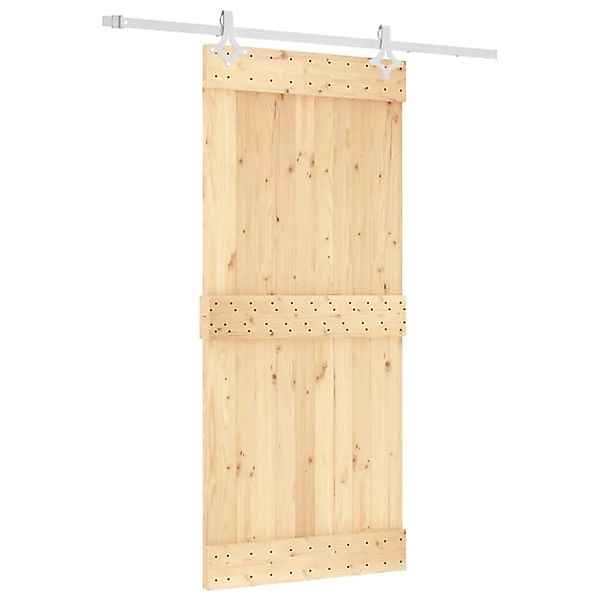 vidaXL Schiebetür mit Beschlag 90x210 cm Massivholz Kiefer 3203182 günstig online kaufen